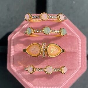 4pcs/set Sunset Beach Inspired Opal Rings